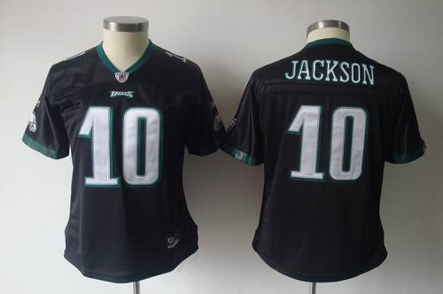 Eagles #10 DeSean Jackson Black 2011 Women's Alternate Team Color Stitched NFL Jersey